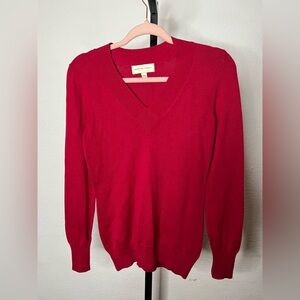 Adrienne Vittadini Red V-Neck Sweater Size Small